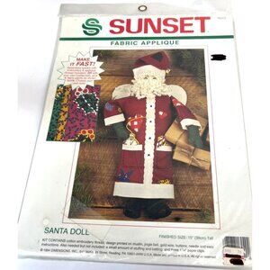 Sunset Fabric Applique Santa Doll Kit 15" Tall